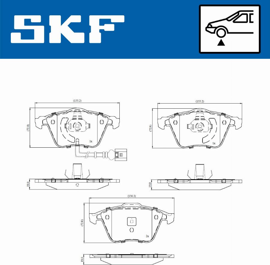SKF VKBP 80763 E - Тормозные колодки, дисковые, комплект autospares.lv