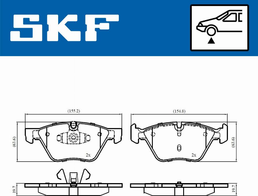 SKF VKBP 80702 - Тормозные колодки, дисковые, комплект autospares.lv