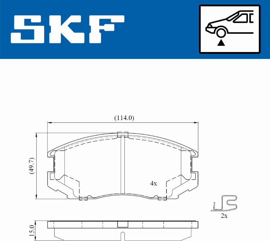 SKF VKBP 80715 A - Тормозные колодки, дисковые, комплект autospares.lv