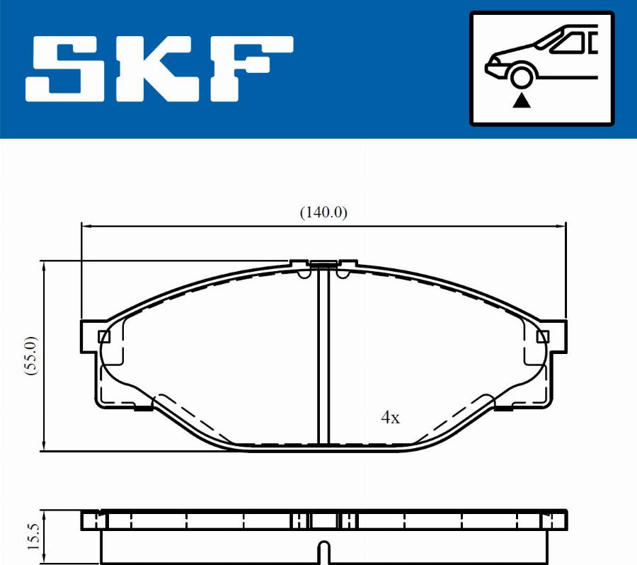 SKF VKBP 80716 - Тормозные колодки, дисковые, комплект autospares.lv