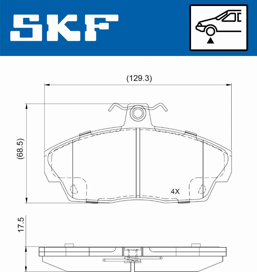 SKF VKBP 80711 - Тормозные колодки, дисковые, комплект autospares.lv