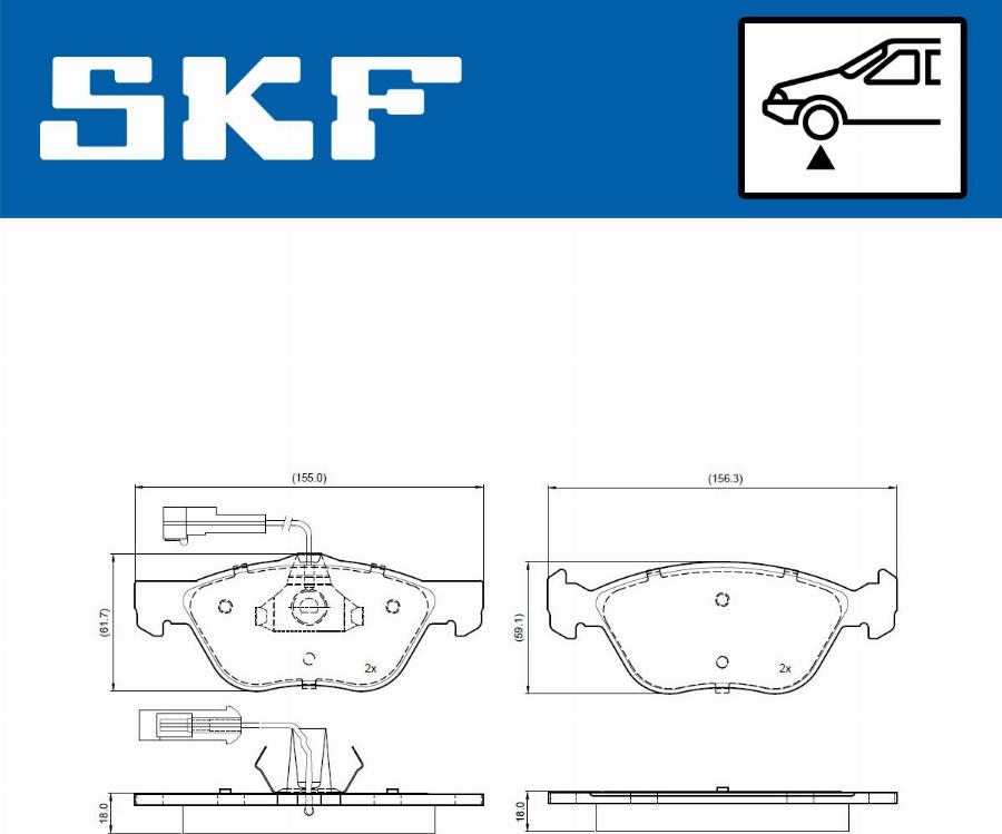 SKF VKBP 80784 E - Тормозные колодки, дисковые, комплект autospares.lv