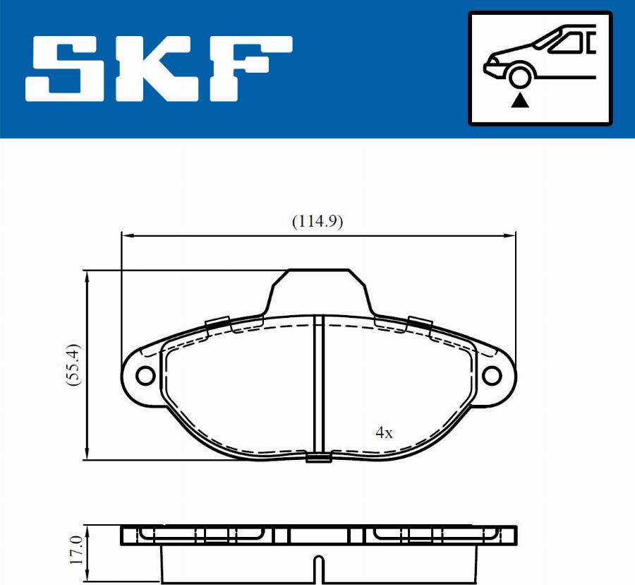 SKF VKBP 80720 - Тормозные колодки, дисковые, комплект autospares.lv