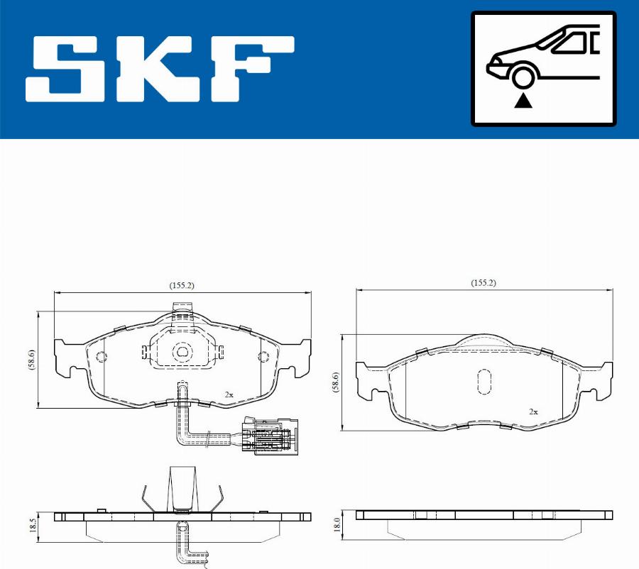 SKF VKBP 80778 E - Тормозные колодки, дисковые, комплект autospares.lv