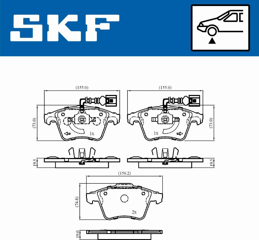 SKF VKBP 81041 E - Тормозные колодки, дисковые, комплект autospares.lv