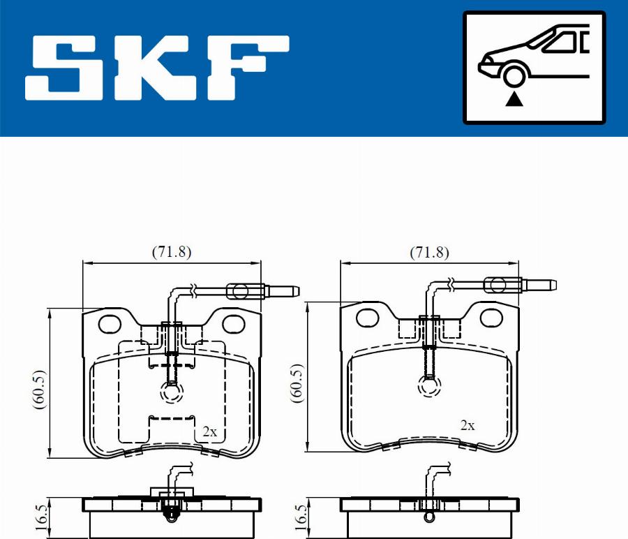 SKF VKBP 81054 E - Тормозные колодки, дисковые, комплект autospares.lv