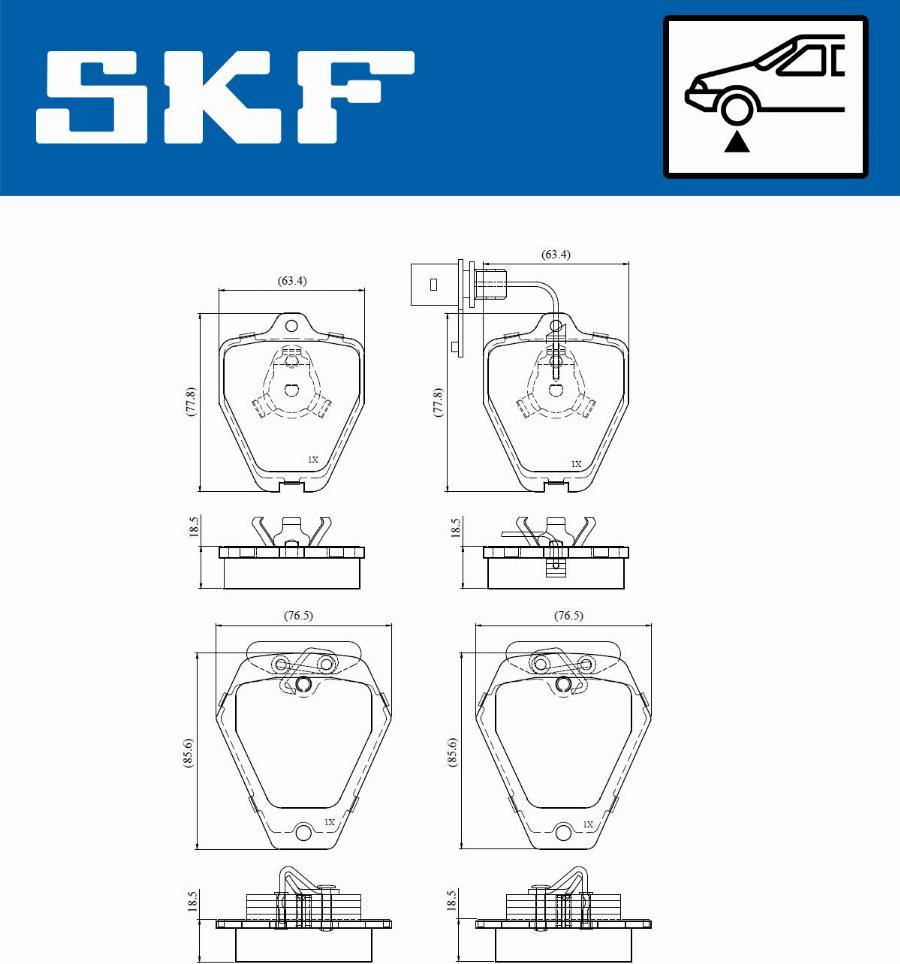 SKF VKBP 81063 E - Тормозные колодки, дисковые, комплект autospares.lv