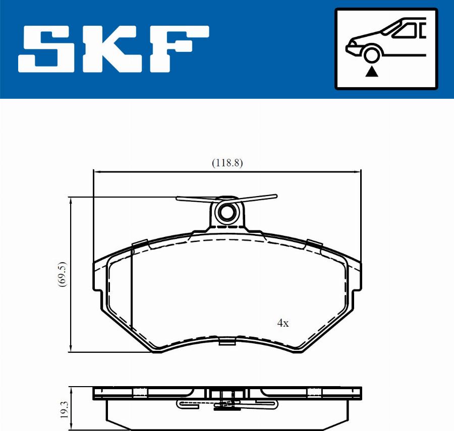 SKF VKBP 81011 - Тормозные колодки, дисковые, комплект autospares.lv