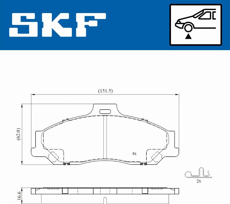 SKF VKBP 81084 A - Тормозные колодки, дисковые, комплект autospares.lv