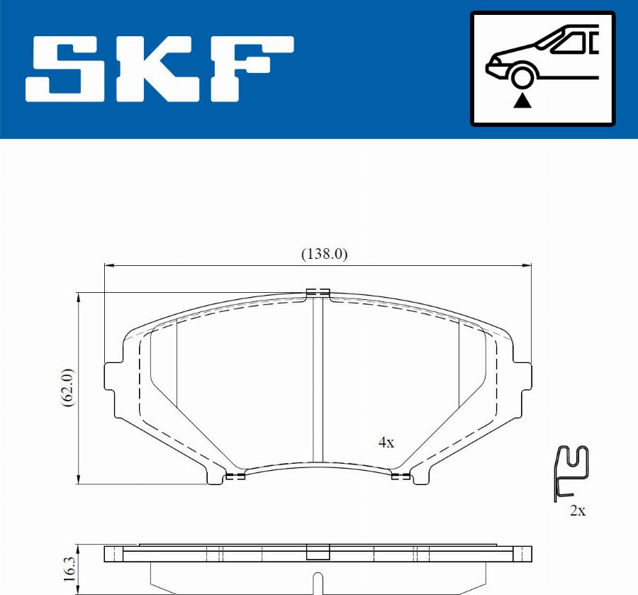 SKF VKBP 81085 A - Тормозные колодки, дисковые, комплект autospares.lv