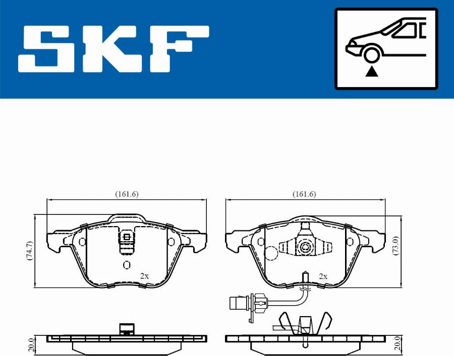 SKF VKBP 81035 E - Тормозные колодки, дисковые, комплект autospares.lv
