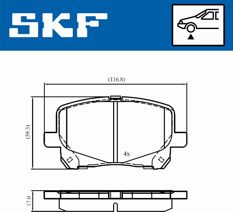 SKF VKBP 81025 - Тормозные колодки, дисковые, комплект autospares.lv
