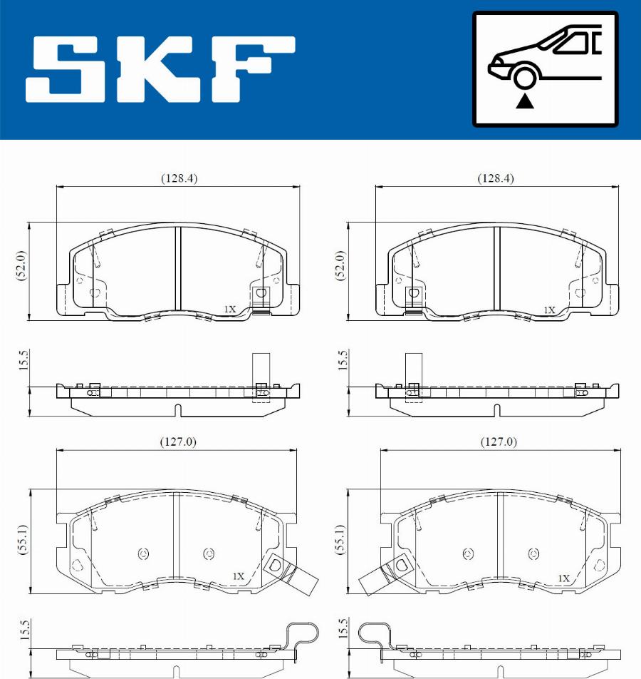 SKF VKBP 81119 A - Тормозные колодки, дисковые, комплект autospares.lv