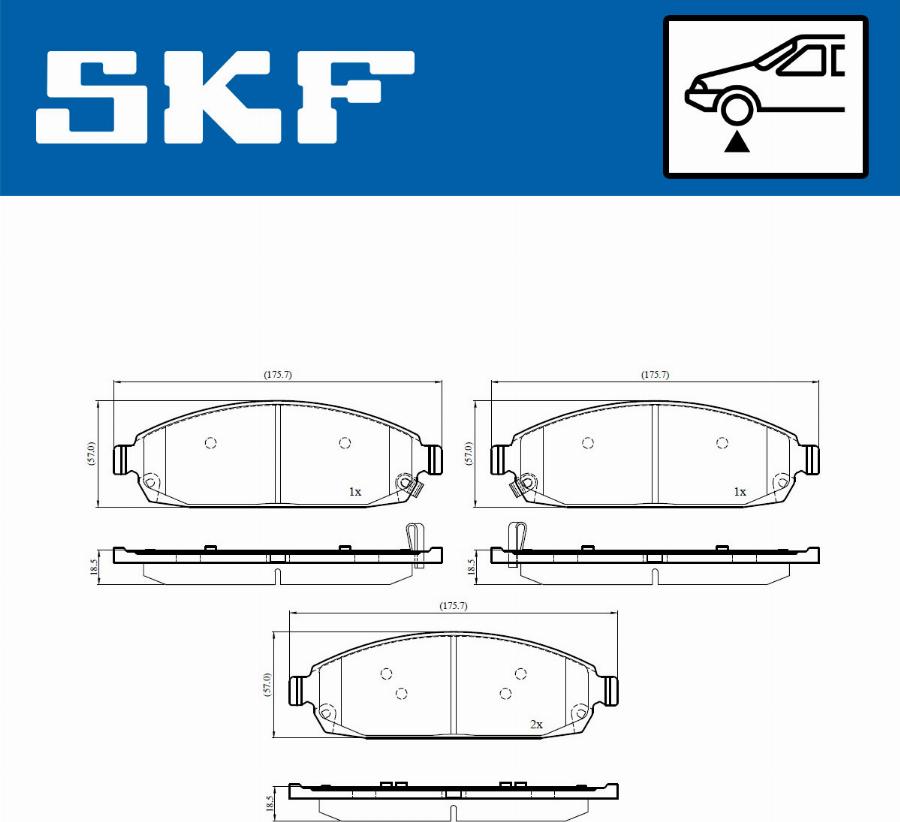 SKF VKBP 81110 A - Тормозные колодки, дисковые, комплект autospares.lv