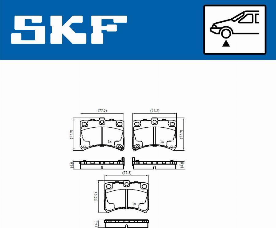 SKF VKBP 81125 A - Тормозные колодки, дисковые, комплект autospares.lv