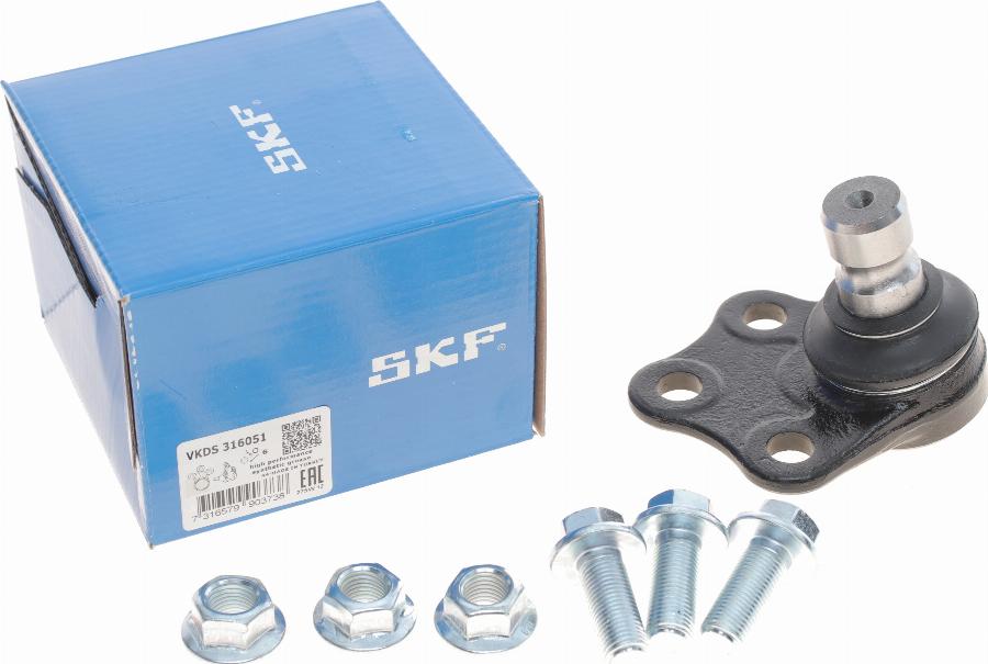 SKF VKDS 316051 - Шаровая опора, несущий / направляющий шарнир autospares.lv