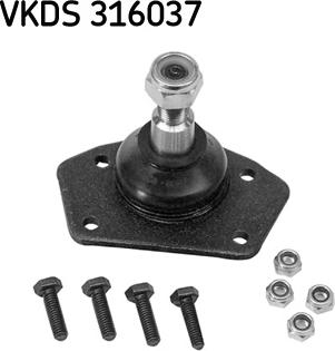 SKF VKDS 316037 - Шаровая опора, несущий / направляющий шарнир autospares.lv