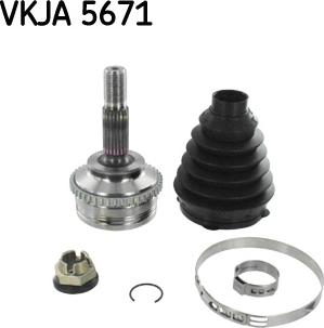 SKF VKJA 5671 - Шарнирный комплект, ШРУС, приводной вал autospares.lv