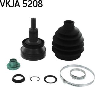 SKF VKJA 5208 - Шарнирный комплект, ШРУС, приводной вал autospares.lv