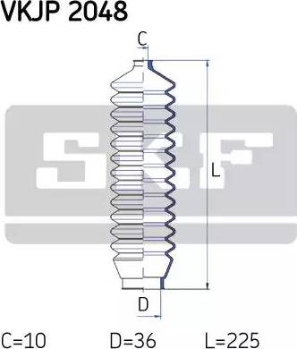 SKF VKJP 2048 - Комплект пыльника, рулевое управление autospares.lv