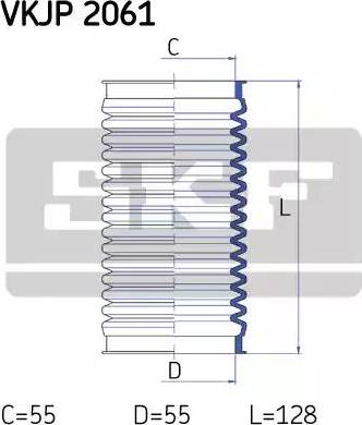 SKF VKJP 2061 - Комплект пыльника, рулевое управление autospares.lv