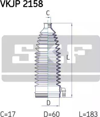 SKF VKJP 2158 - Комплект пыльника, рулевое управление autospares.lv