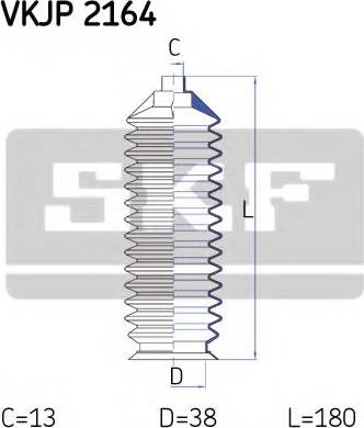 SKF VKJP 2164 - Комплект пыльника, рулевое управление autospares.lv