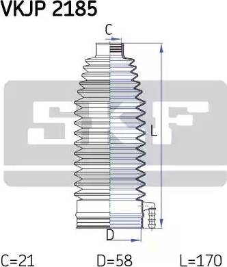 SKF VKJP 2185 - Комплект пыльника, рулевое управление autospares.lv