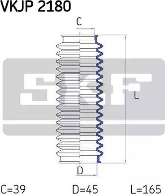 SKF VKJP 2180 - Комплект пыльника, рулевое управление autospares.lv