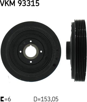 SKF VKM 93315 - Шкив коленчатого вала autospares.lv