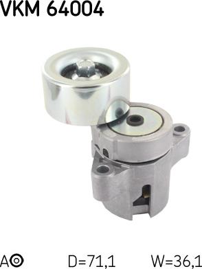 SKF VKM 64004 - Ролик, поликлиновый ремень autospares.lv