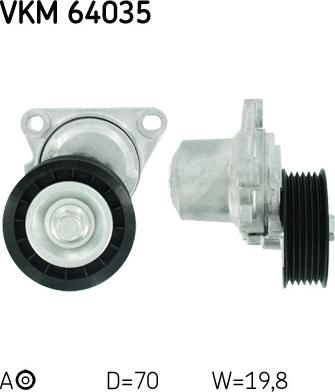 SKF VKM 64035 - Ролик, поликлиновый ремень autospares.lv