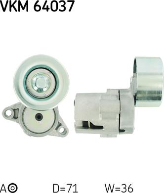 SKF VKM 64037 - Ролик, поликлиновый ремень autospares.lv