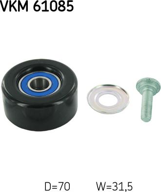 SKF VKM 61085 - Ролик, поликлиновый ремень autospares.lv