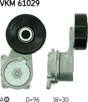 SKF VKM 61029 - Ролик, поликлиновый ремень autospares.lv