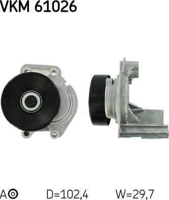 SKF VKM 61026 - Ролик, поликлиновый ремень autospares.lv