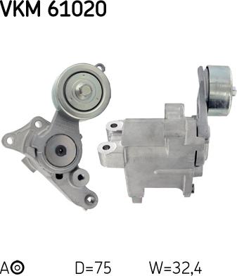 SKF VKM 61020 - Ролик, поликлиновый ремень autospares.lv