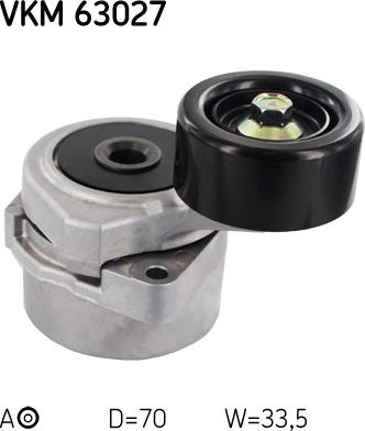 SKF VKM 63027 - Ролик, поликлиновый ремень autospares.lv