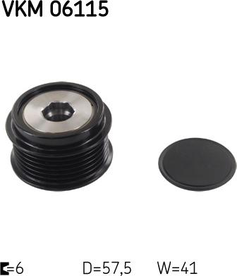 SKF VKM 06115 - Шкив генератора, муфта autospares.lv