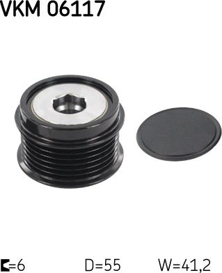 SKF VKM 06117 - Шкив генератора, муфта autospares.lv