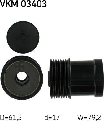 SKF VKM 03403 - Шкив генератора, муфта autospares.lv