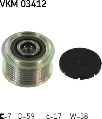 SKF VKM 03412 - Шкив генератора, муфта autospares.lv