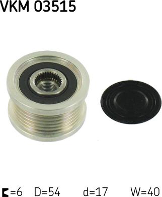 SKF VKM 03515 - Шкив генератора, муфта autospares.lv