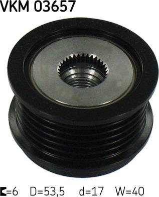 SKF VKM 03657 - Шкив генератора, муфта autospares.lv