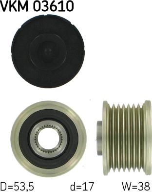 SKF VKM 03610 - Шкив генератора, муфта autospares.lv