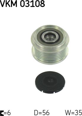 SKF VKM 03108 - Шкив генератора, муфта autospares.lv