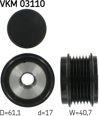 SKF VKM 03110 - Шкив генератора, муфта autospares.lv