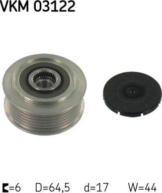 SKF VKM 03122 - Шкив генератора, муфта autospares.lv