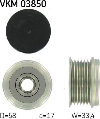 SKF VKM 03850 - Шкив генератора, муфта autospares.lv