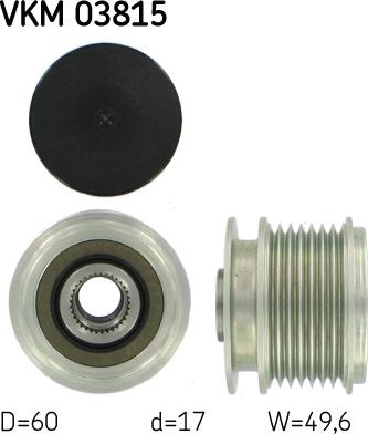 SKF VKM 03815 - Шкив генератора, муфта autospares.lv